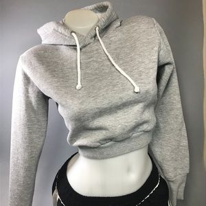 Crop hoodie heather gray